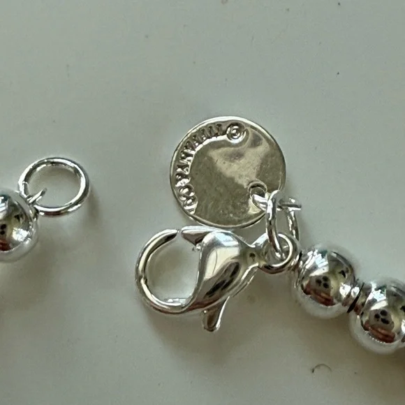 Tiffany & Co. Silver Bracelet with Teal Heart Charm - Picture 2 of 6